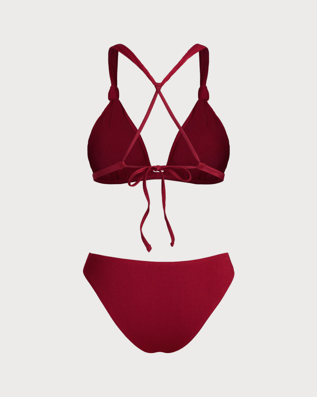 Red Bralette Ruched Bikini Set