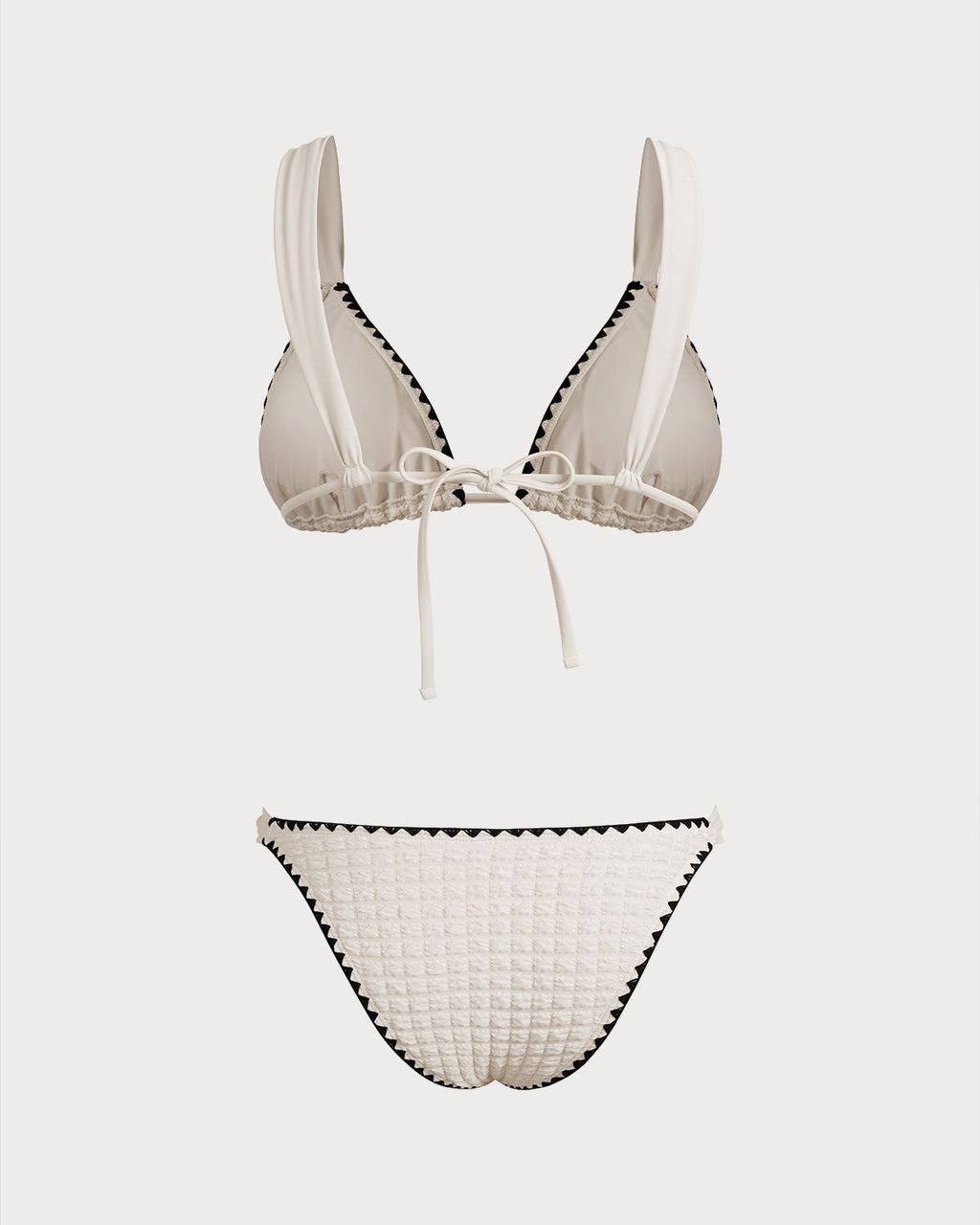 White Contrasting Triangle Bikini Set
