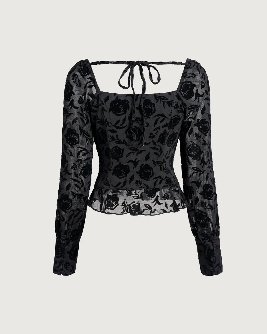 Black Square Neck Blouse