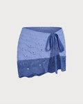 Blue Textured Contrasting Cover-up