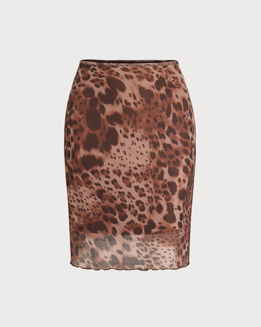 Brown Leopard Print Elastic Waist Mini Skirt