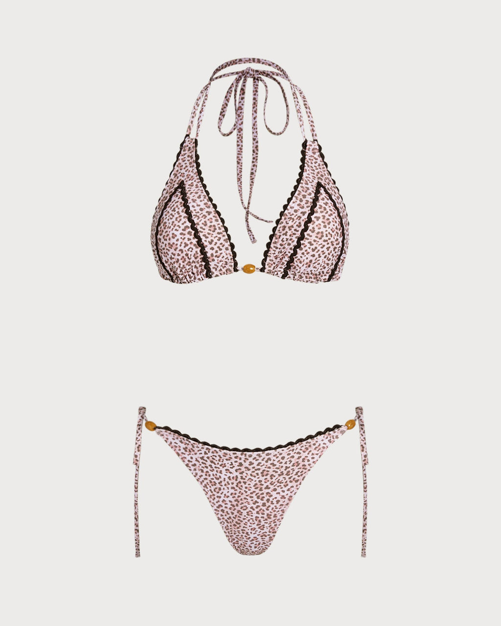 Leopard Print Halter Bikini Set