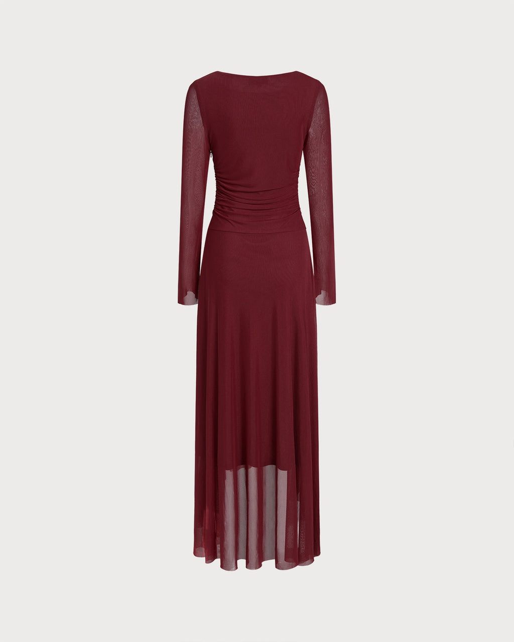 Red Boat Neck Maxi Dress