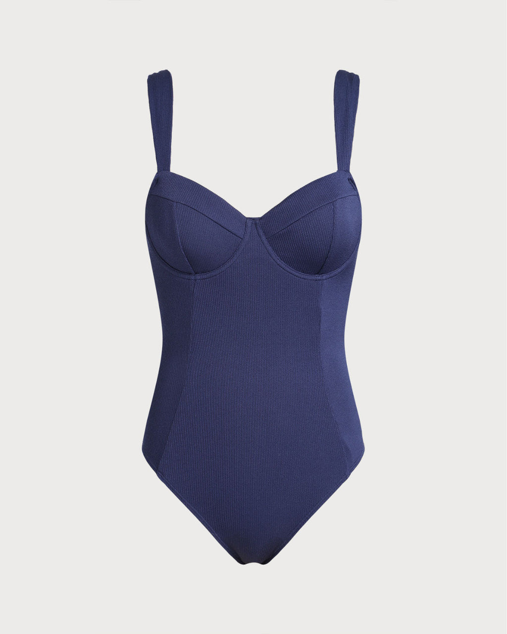 Blue Underwire One Piece Swimwear