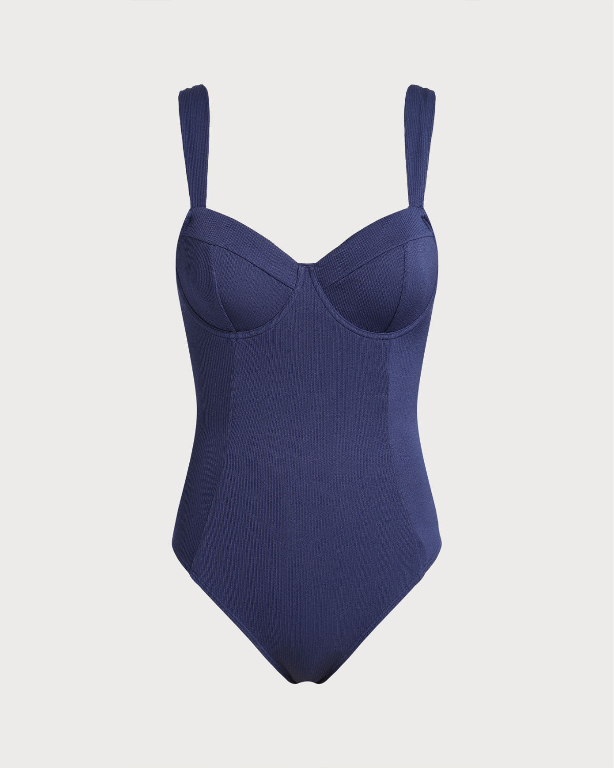 Blue Underwire One Piece Swimwear