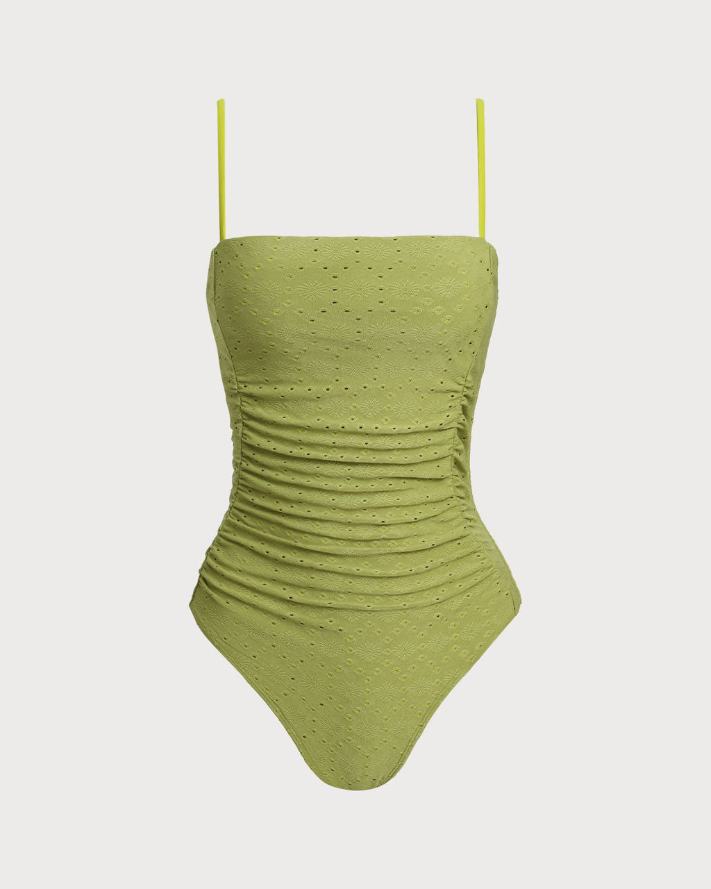 Green Jacquard Bralette One Piece Swimwear