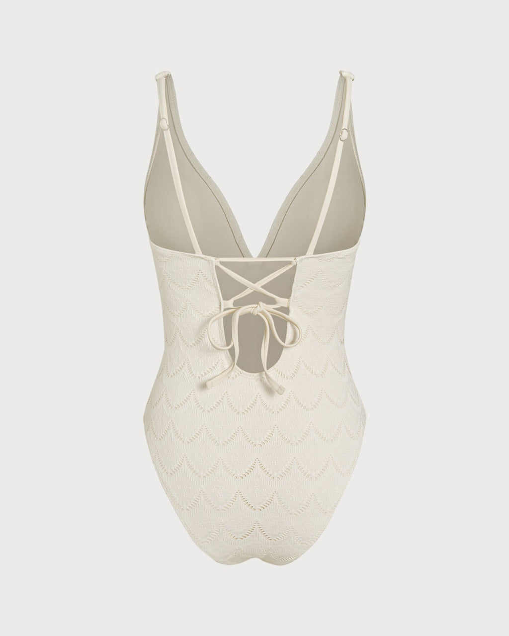 Off White Bralette Textured One Piece Swimwear
