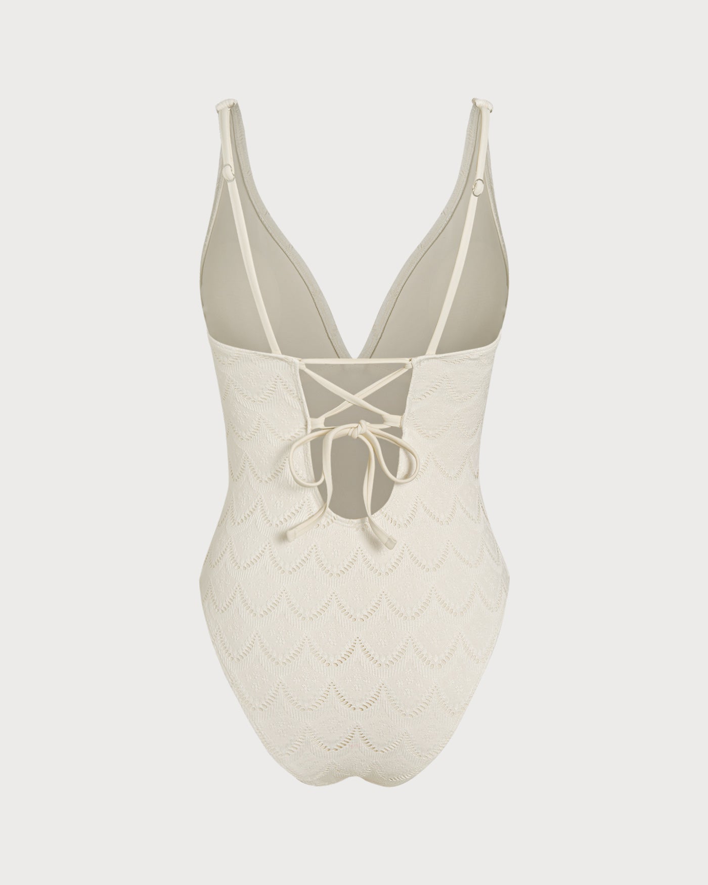 Off White Bralette Textured One Piece Swimwear