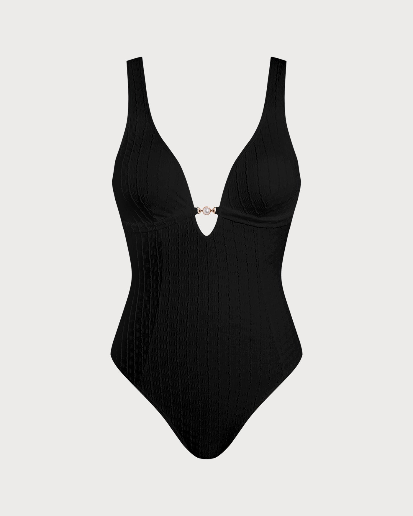 Black V Neck Cut Out One Piece