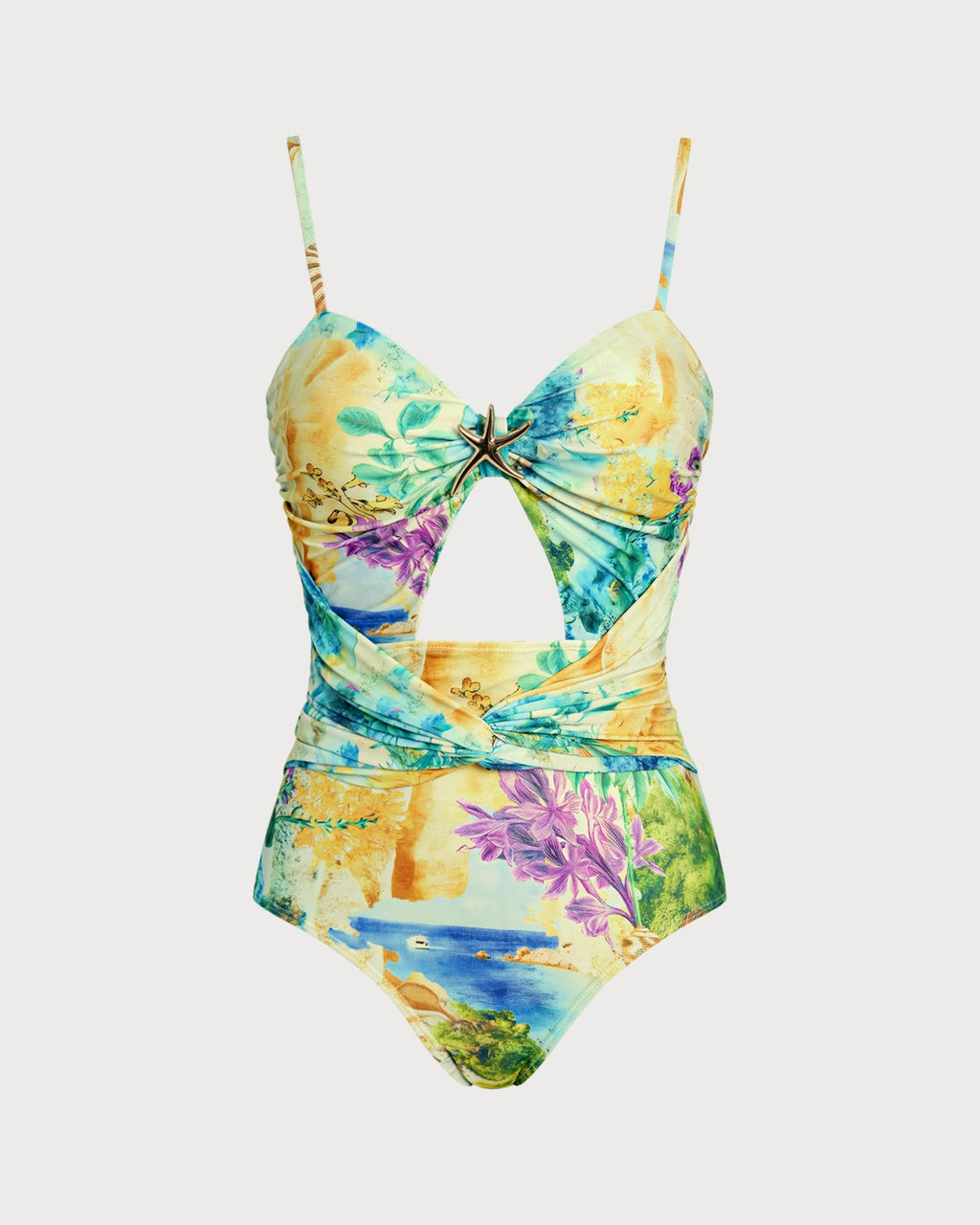 Floral Twist One Piece Swimwear