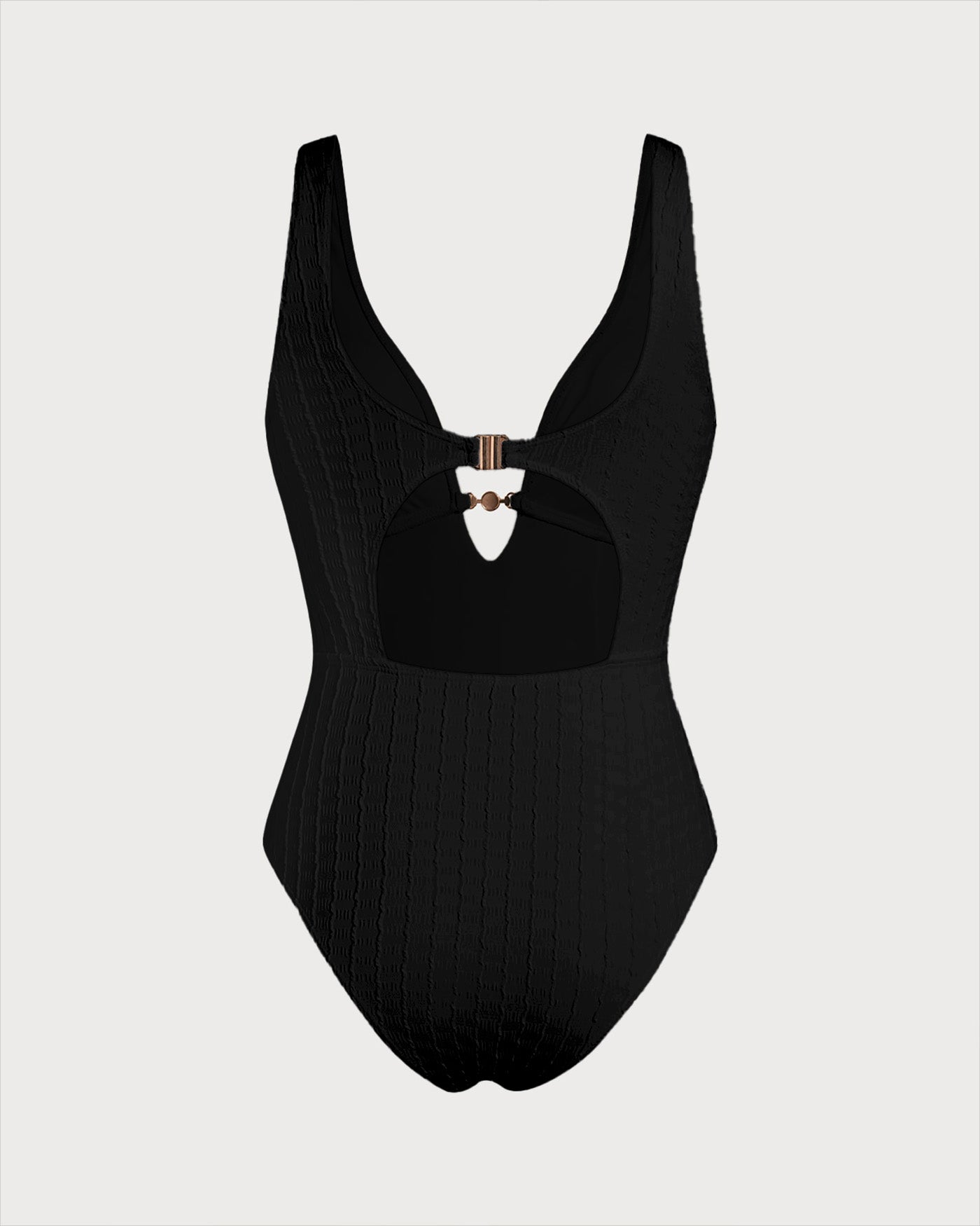 Black V Neck Cut Out One Piece