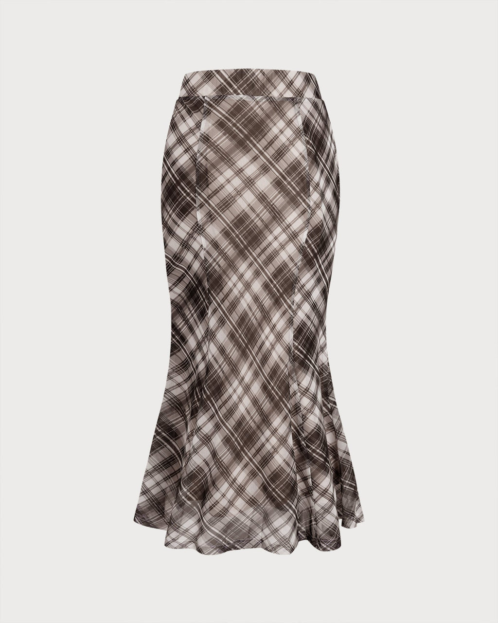 Plaid Mermaid Midi Skirt