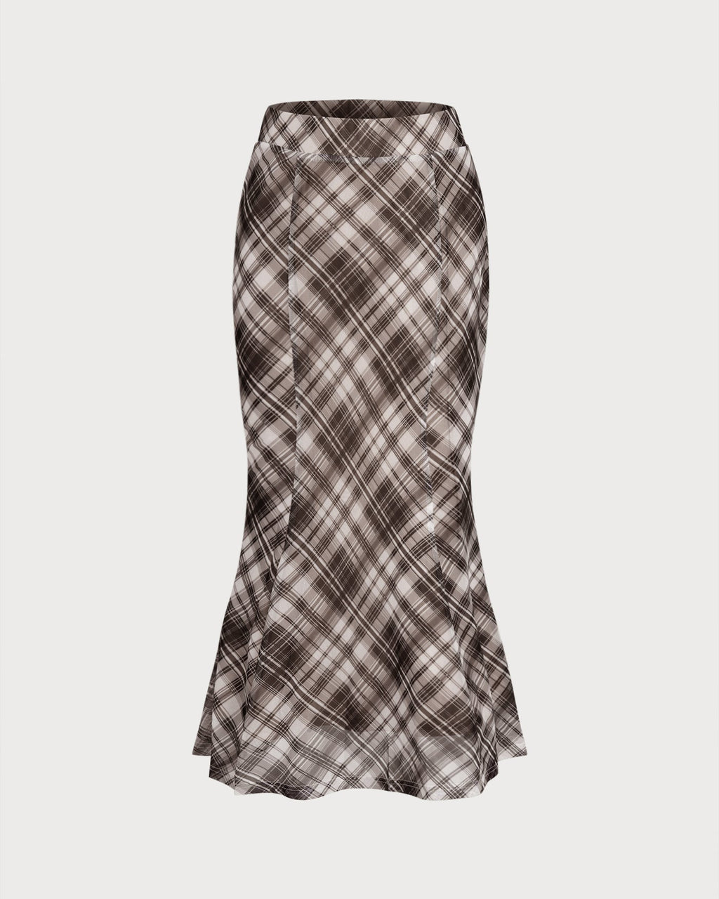 Plaid Mermaid Midi Skirt