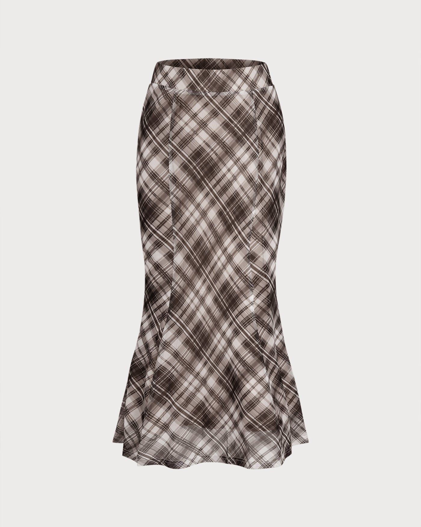 Plaid Mermaid Midi Skirt