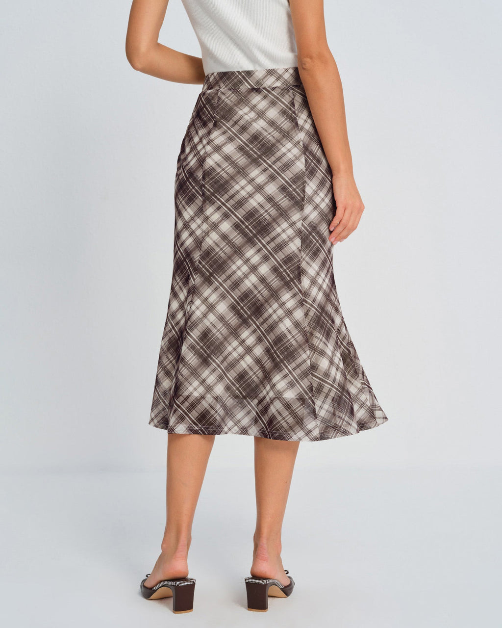 Plaid Mermaid Midi Skirt