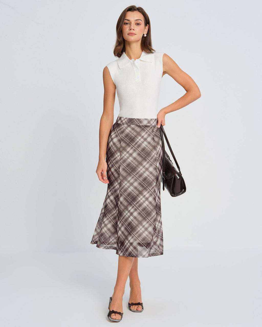 Plaid Mermaid Midi Skirt