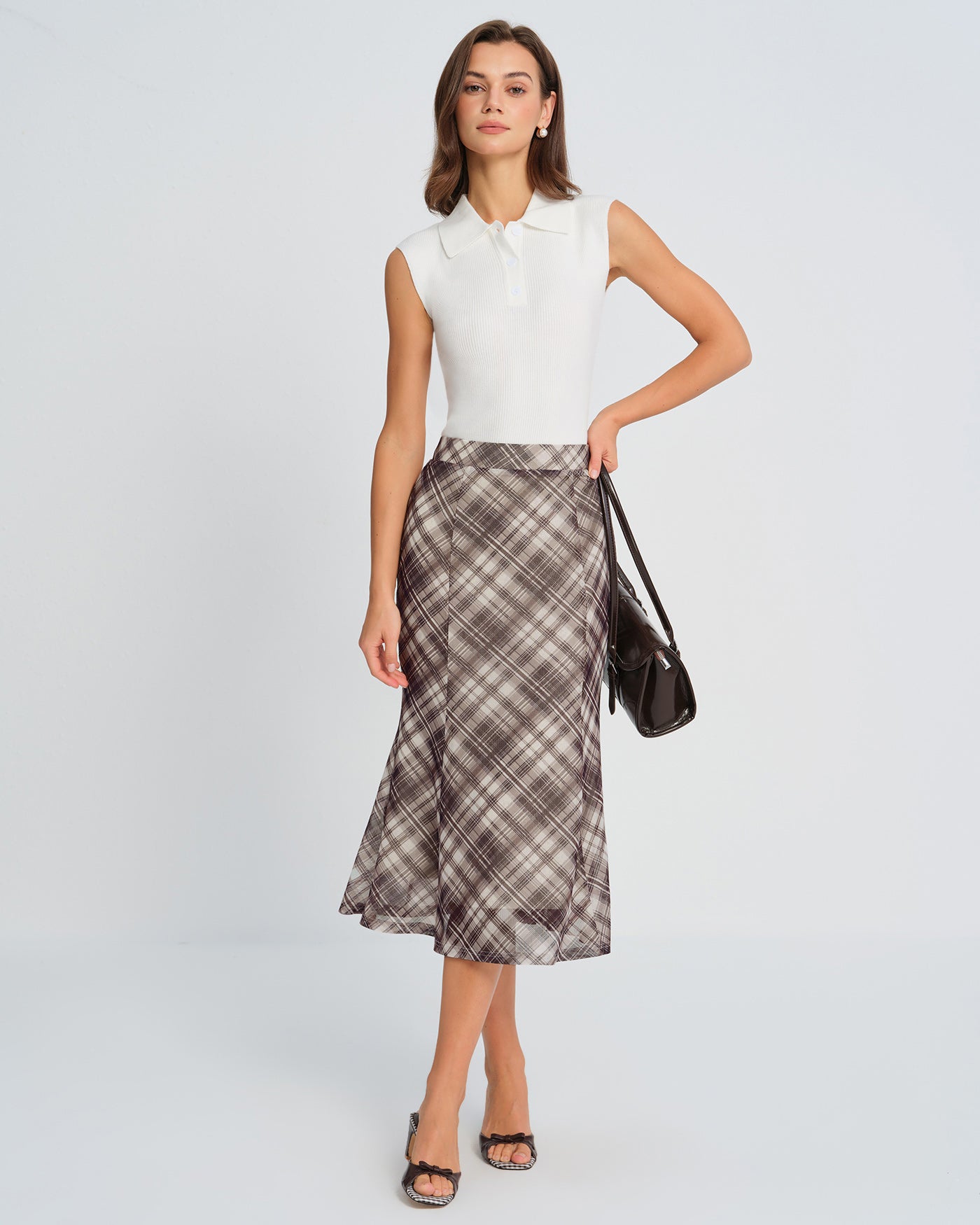 Plaid Mermaid Midi Skirt