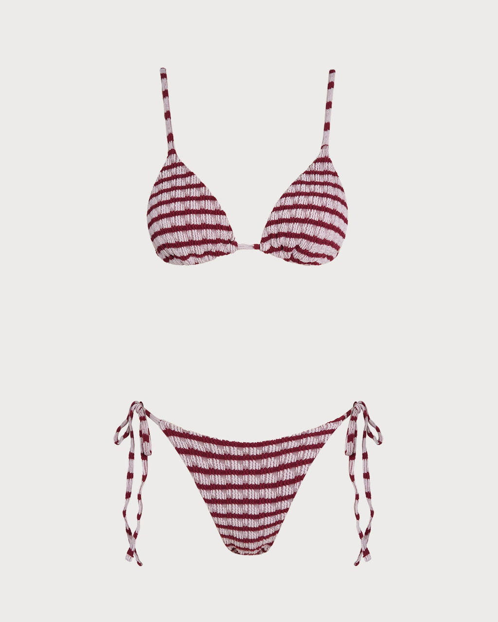 Red Striped Triangle Bikini Set