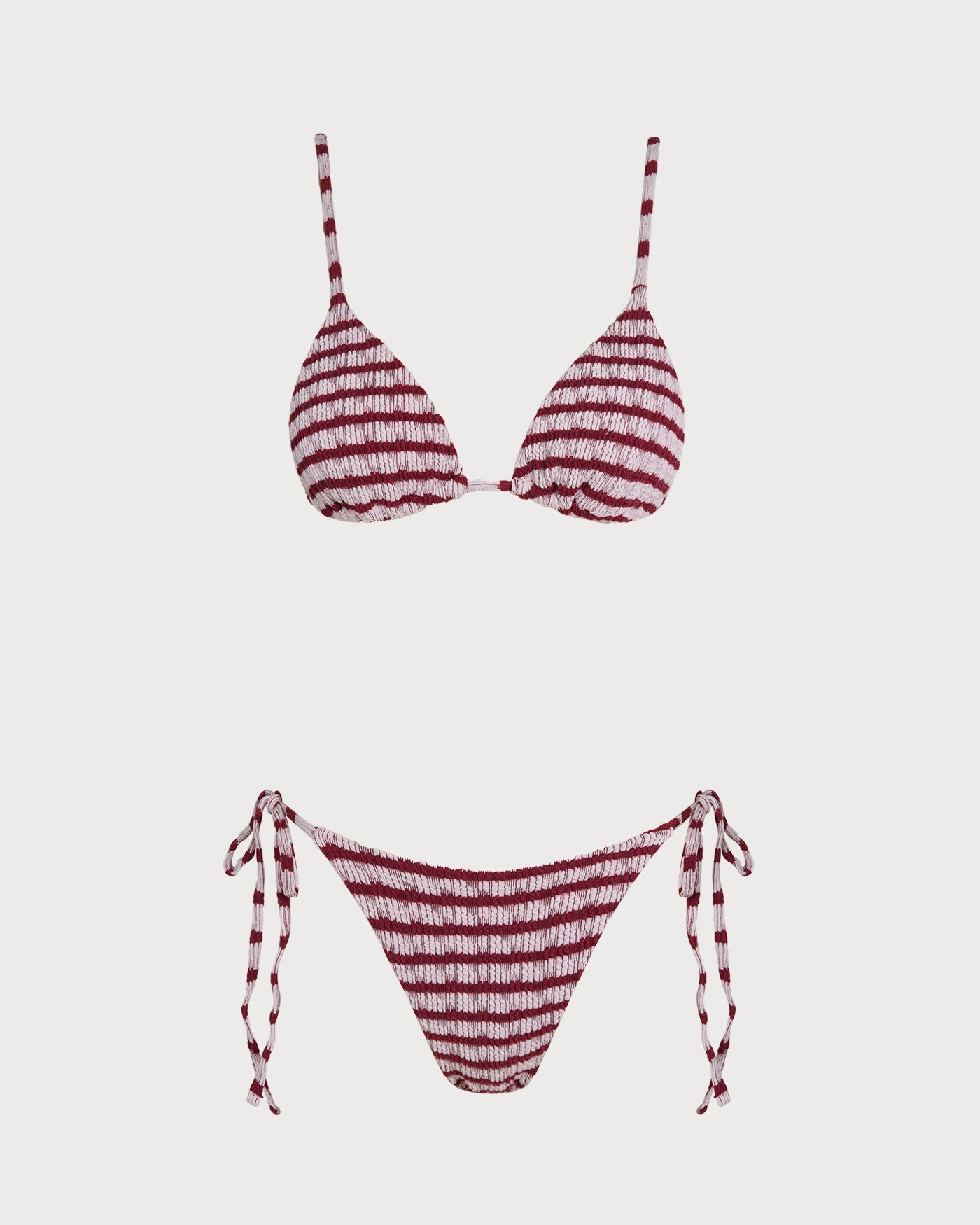Red Striped Triangle Bikini Set