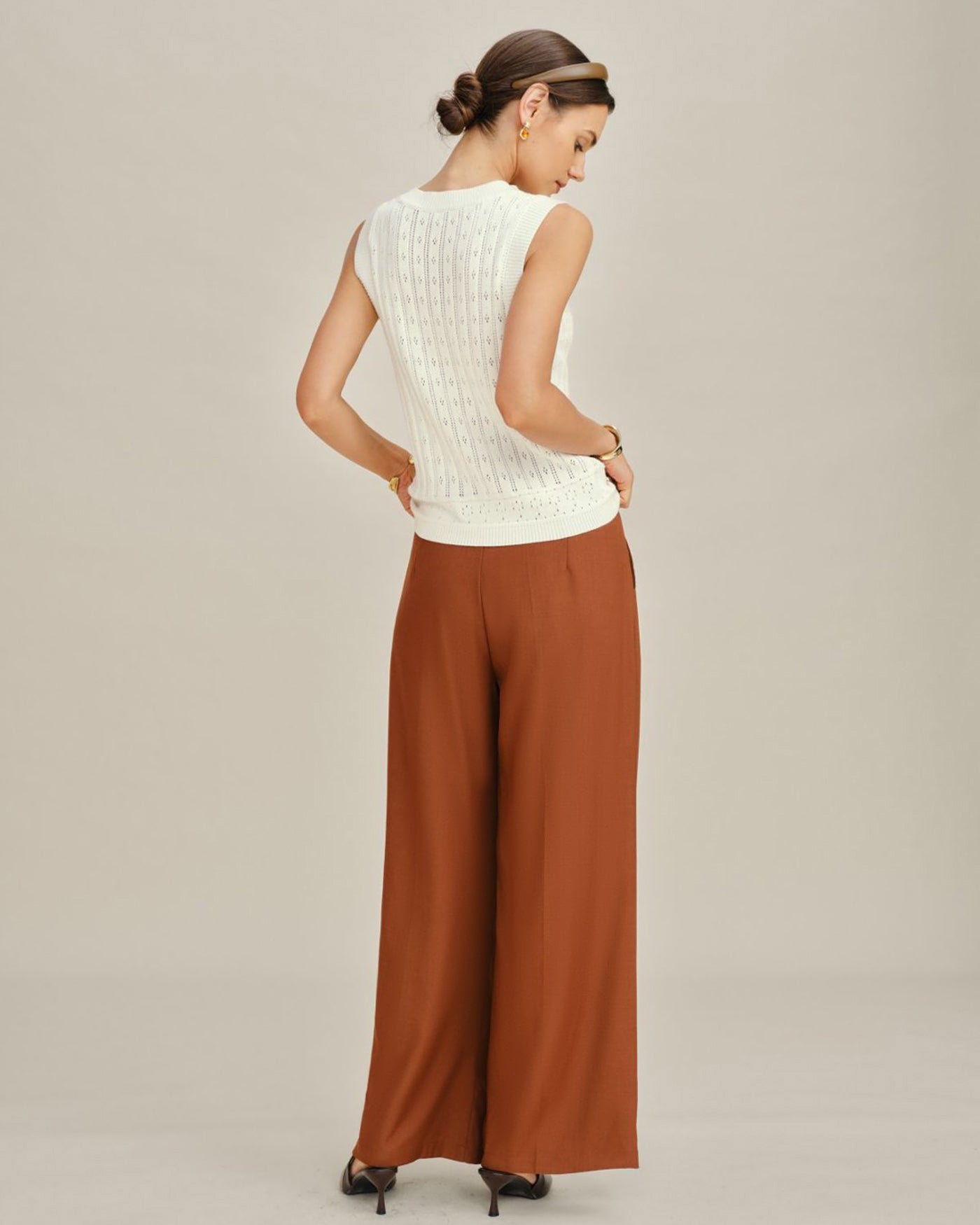 White Single Breasted Knit Cardigan