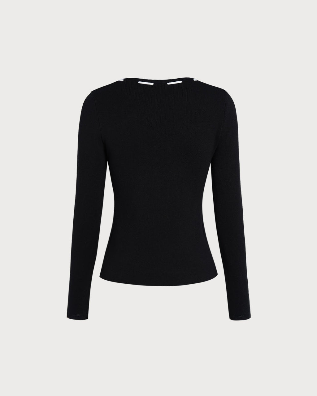 Black Square Neck Viscose Knit Top