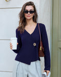 Blue Button Knit Cardigan