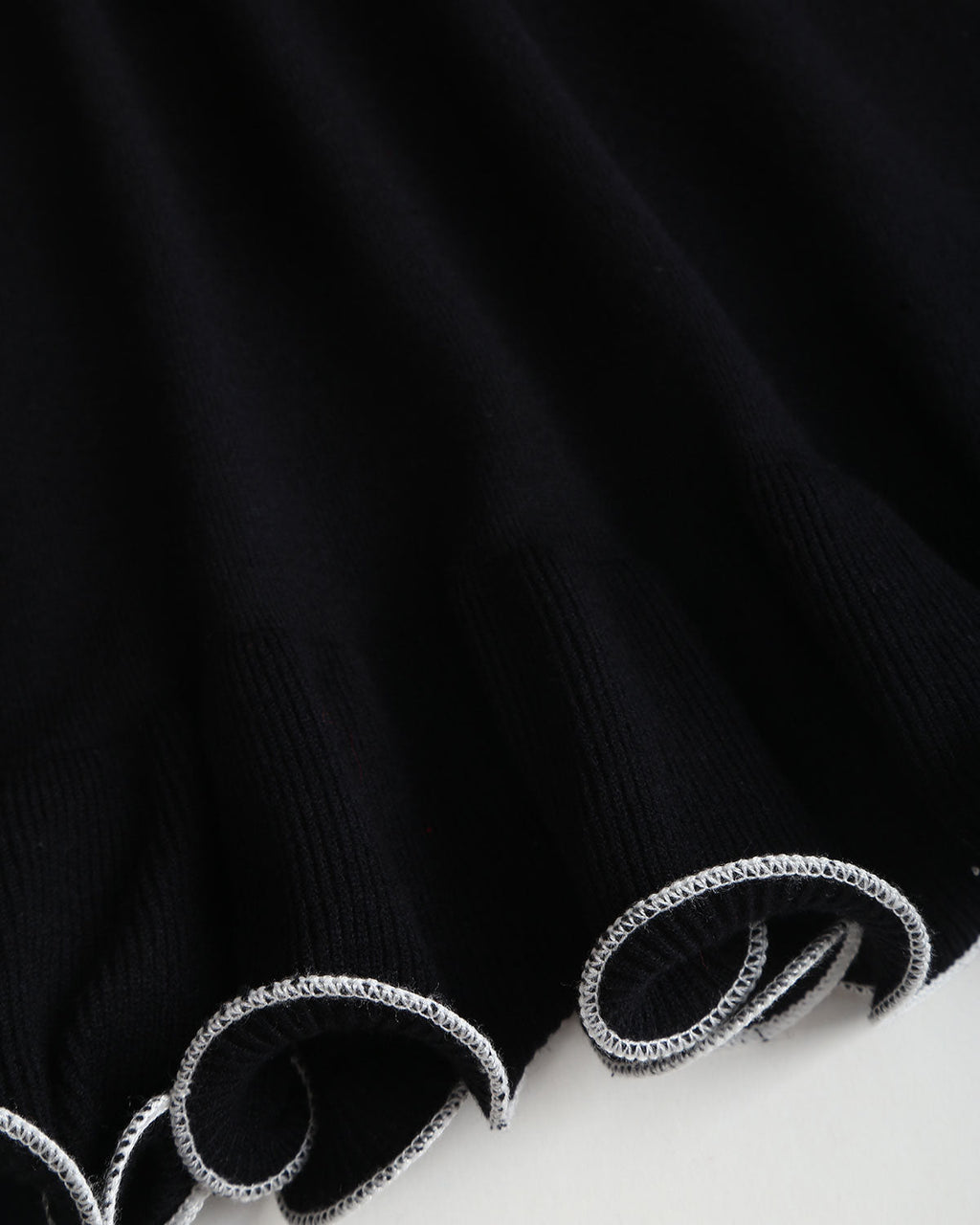 Black Contrasting Bell Sleeve Knit Sweater Dress