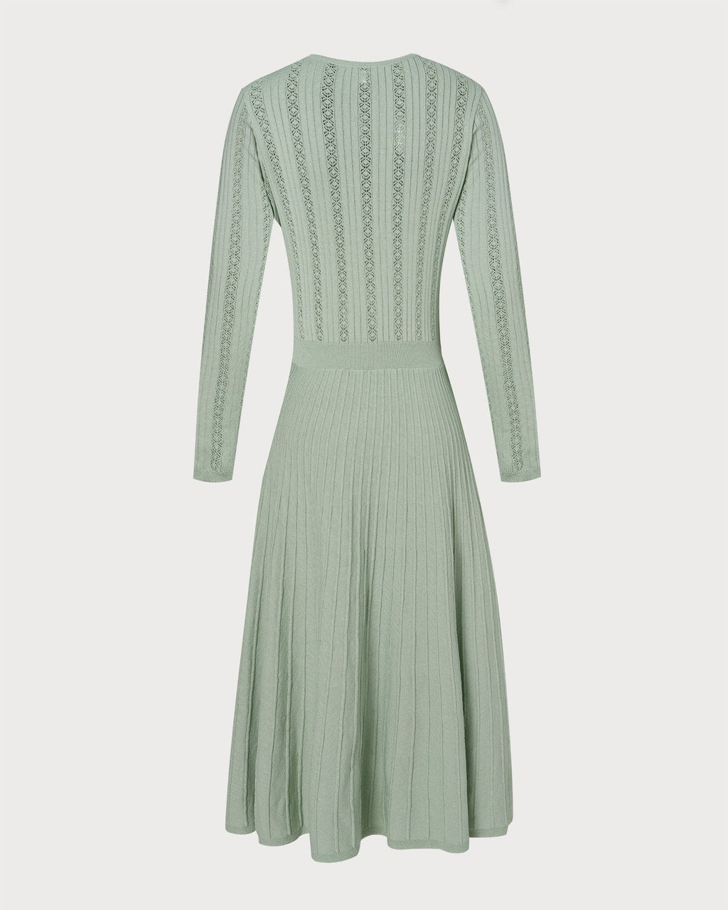 Green V Neck Viscose Sweater Dress