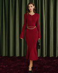 Wine Red Mermaid Sweater Dresses