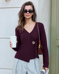 Purple Button Knit Cardigan