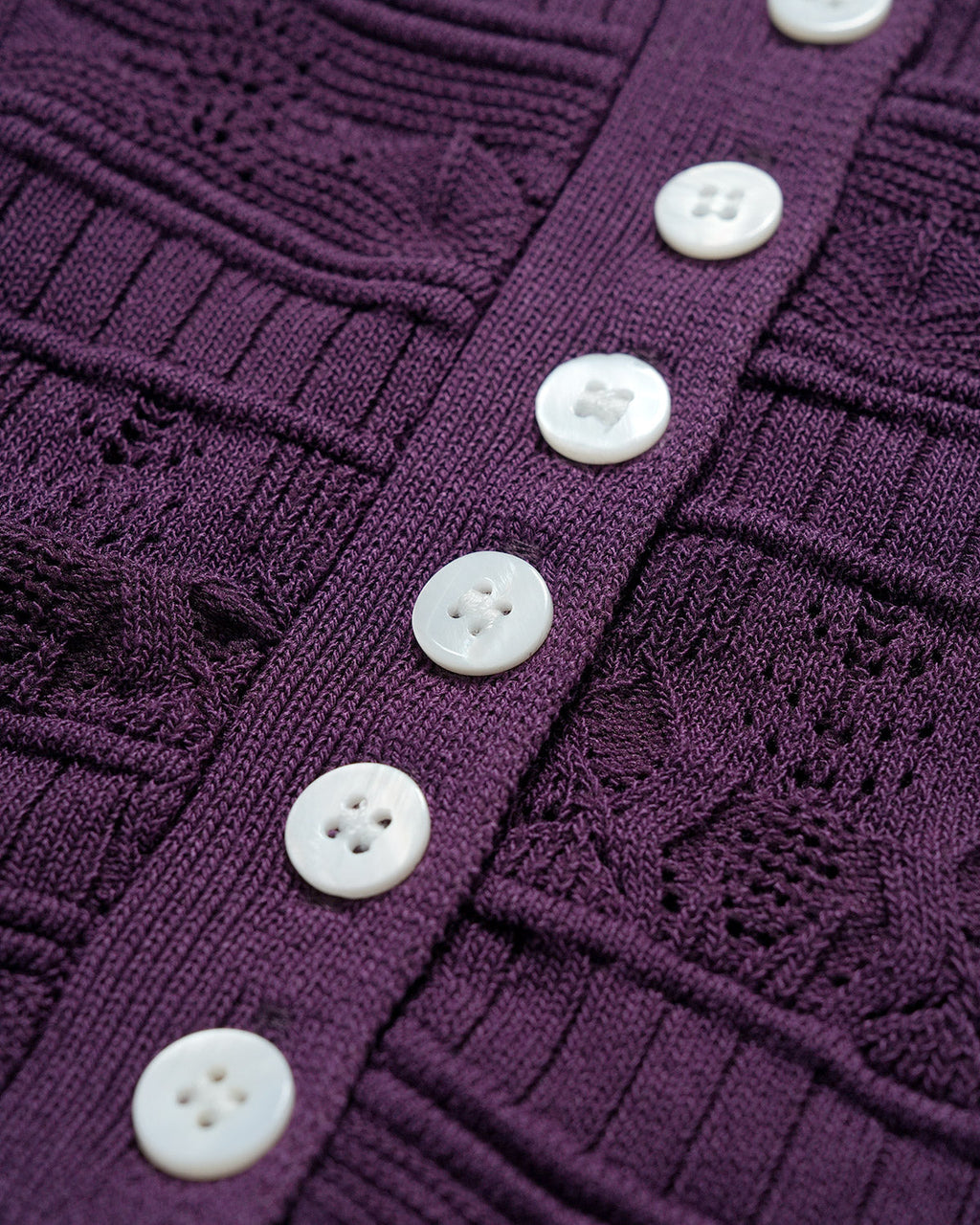Purple Textured Slim Knit Tee