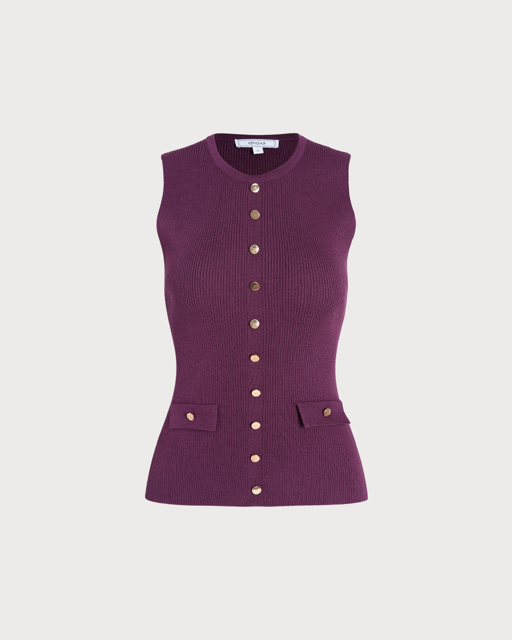 Purple Sleeveless Viscose Tank Top