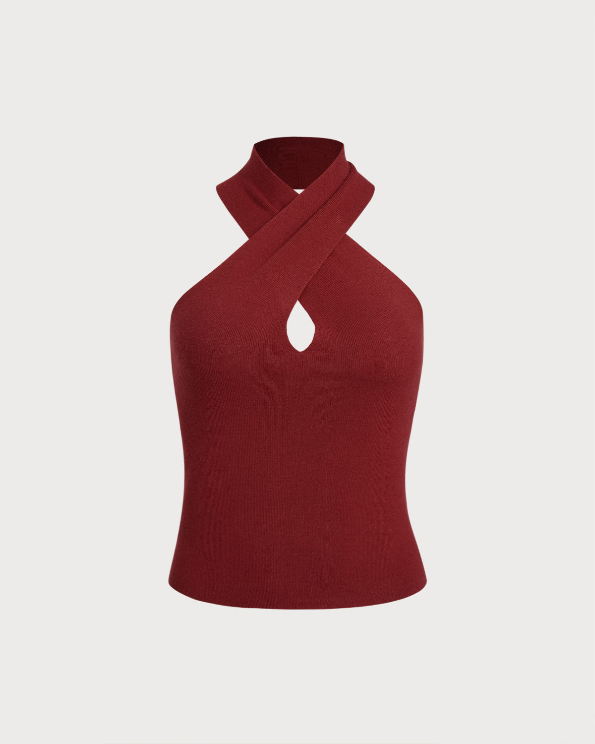 Red Knit Halter Vest