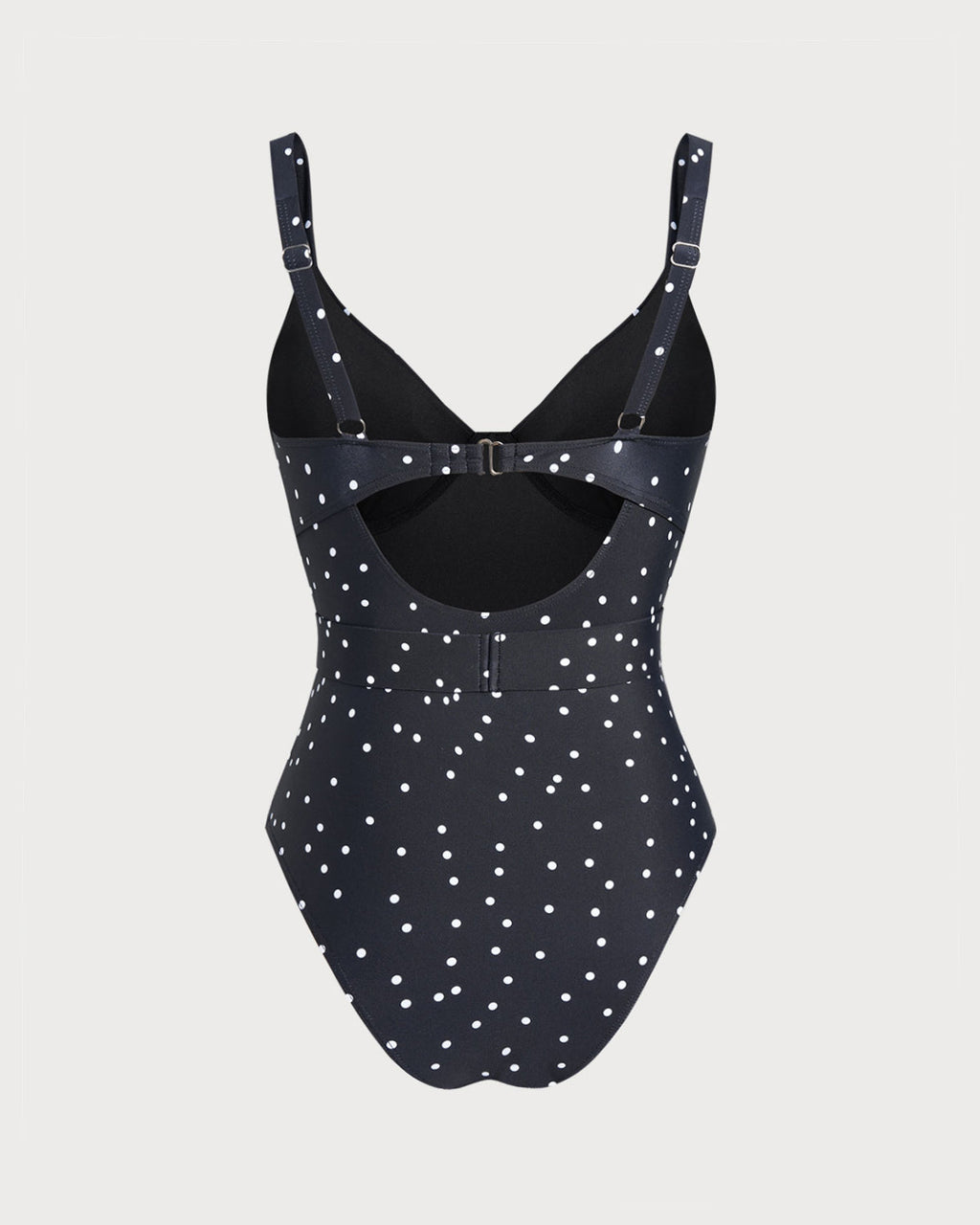 Black Polka Dots One Piece Swimwear