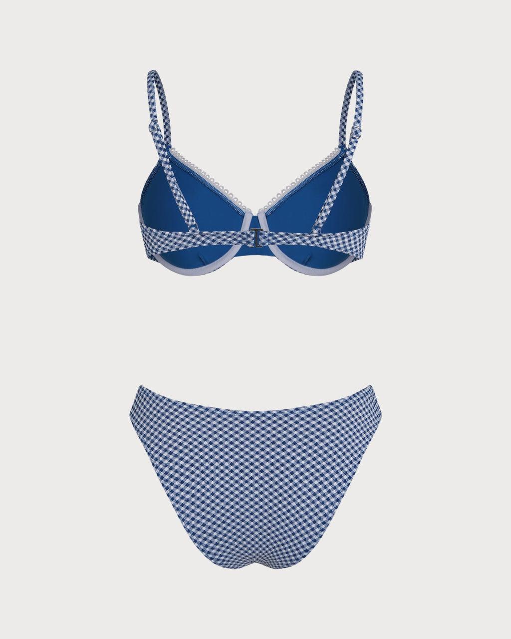 Blue Plaid Underwire Bikini Set