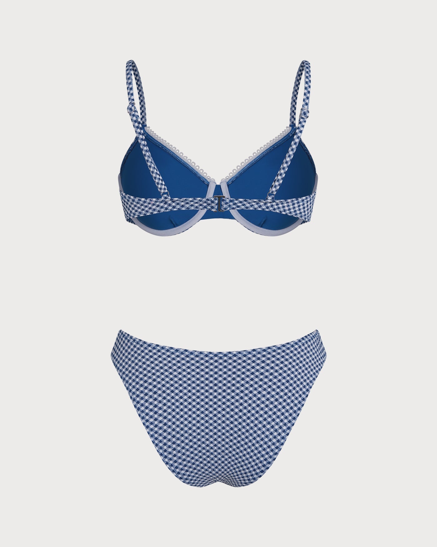 Blue Plaid Underwire Bikini Set