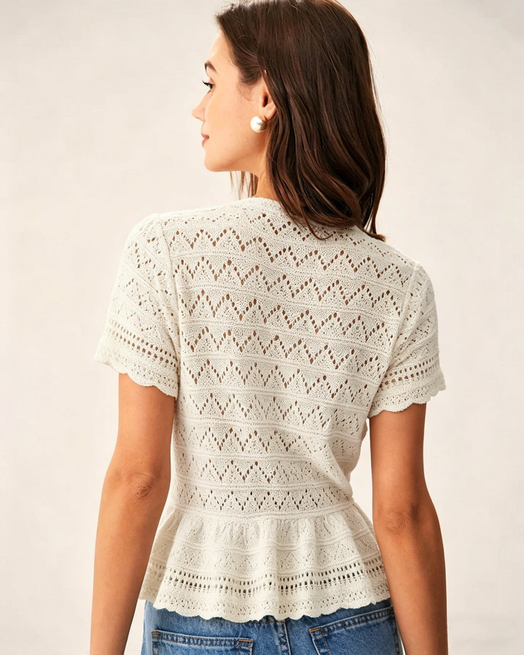 Apricot Textured Single Breasted Cardigan
