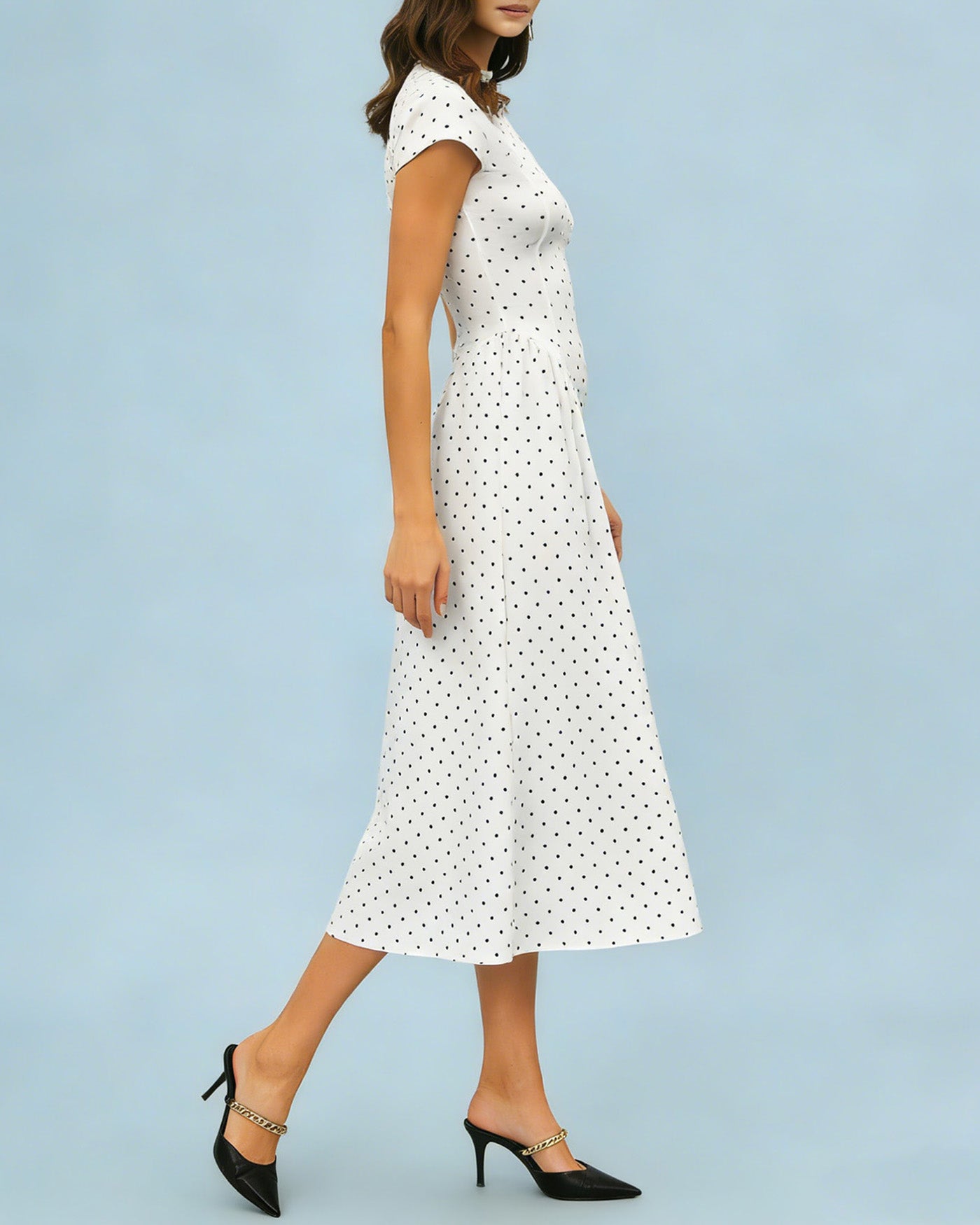 White Turtle Polka Dot Maxi Dress