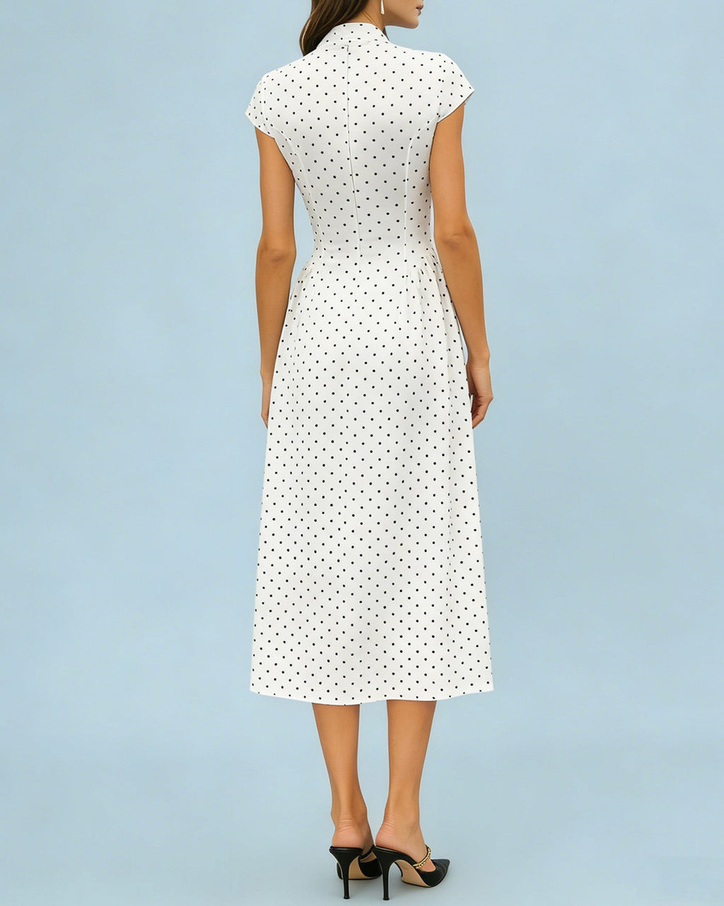 White Turtle Polka Dot Maxi Dress