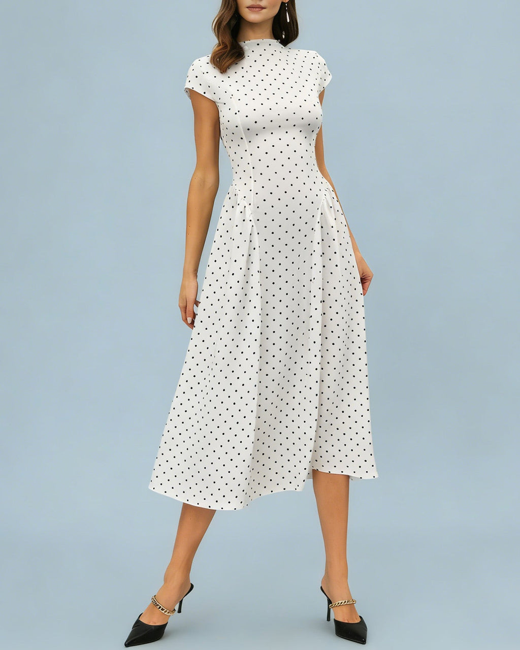White Turtle Polka Dot Maxi Dress