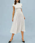 White Turtle Polka Dot Maxi Dress