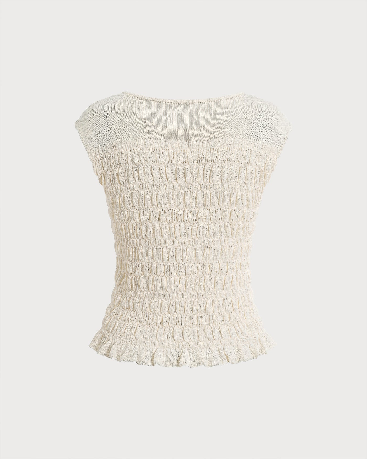 Apricot Round Neck Textured Sweater