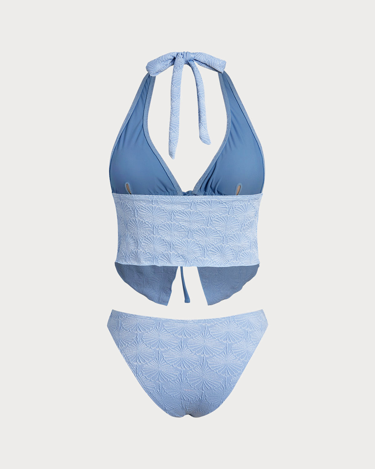 Light Blue Knitted Tankini Set