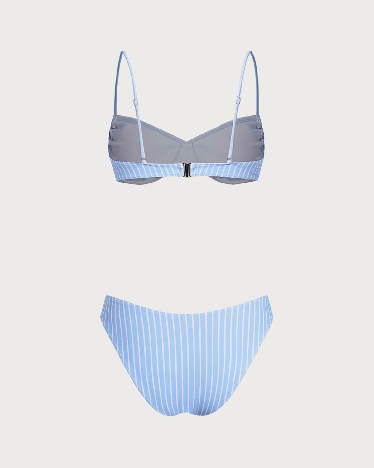 Blue Striped StripedUnderwire Bikini Set