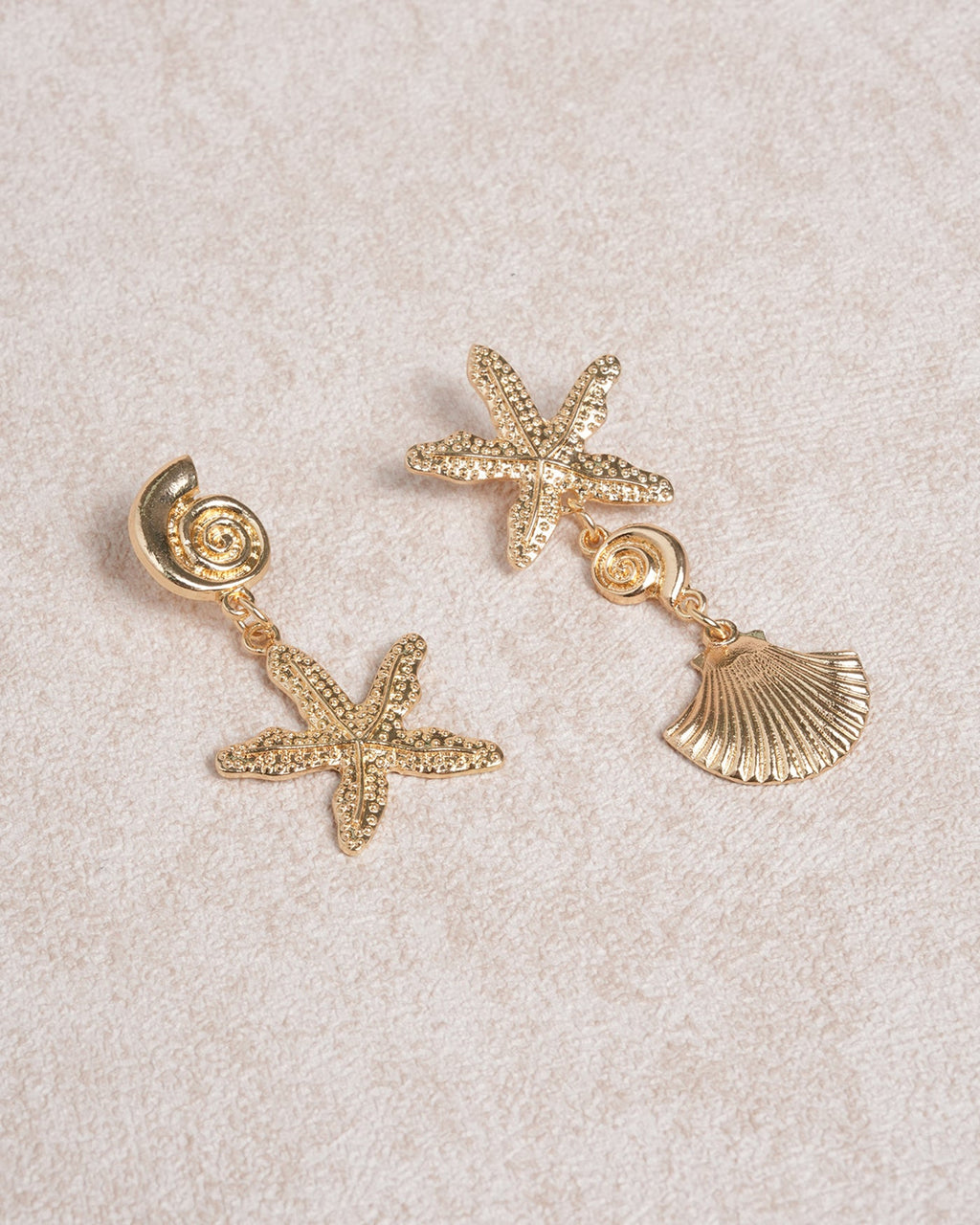 Gold Starfish Shell Earrings