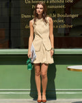 Apricot Button Mini Skirt Set