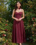 Red Sweetheart Neck Sleeveless Slip Maxi Dress