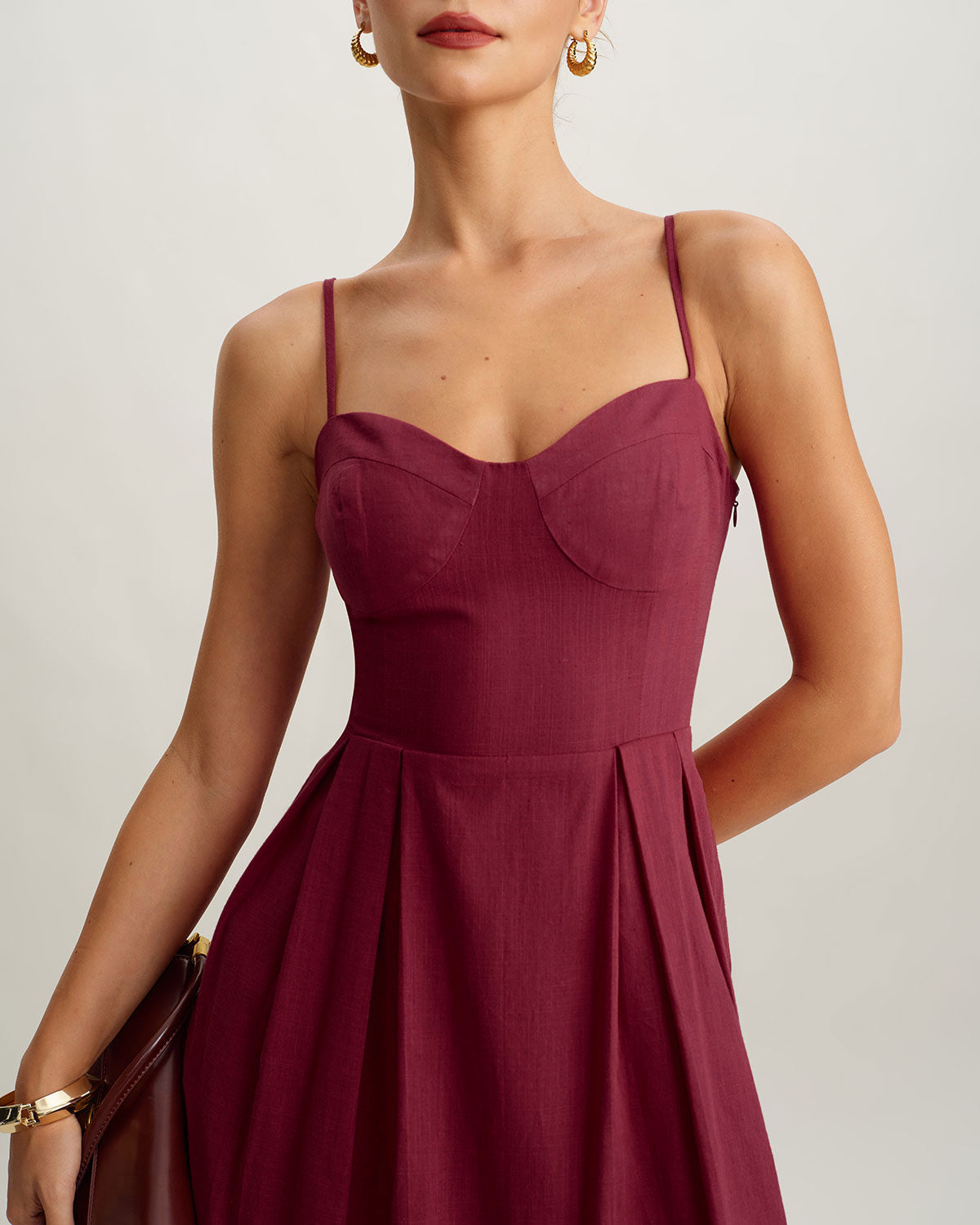 Red Sweetheart Neck Sleeveless Slip Maxi Dress