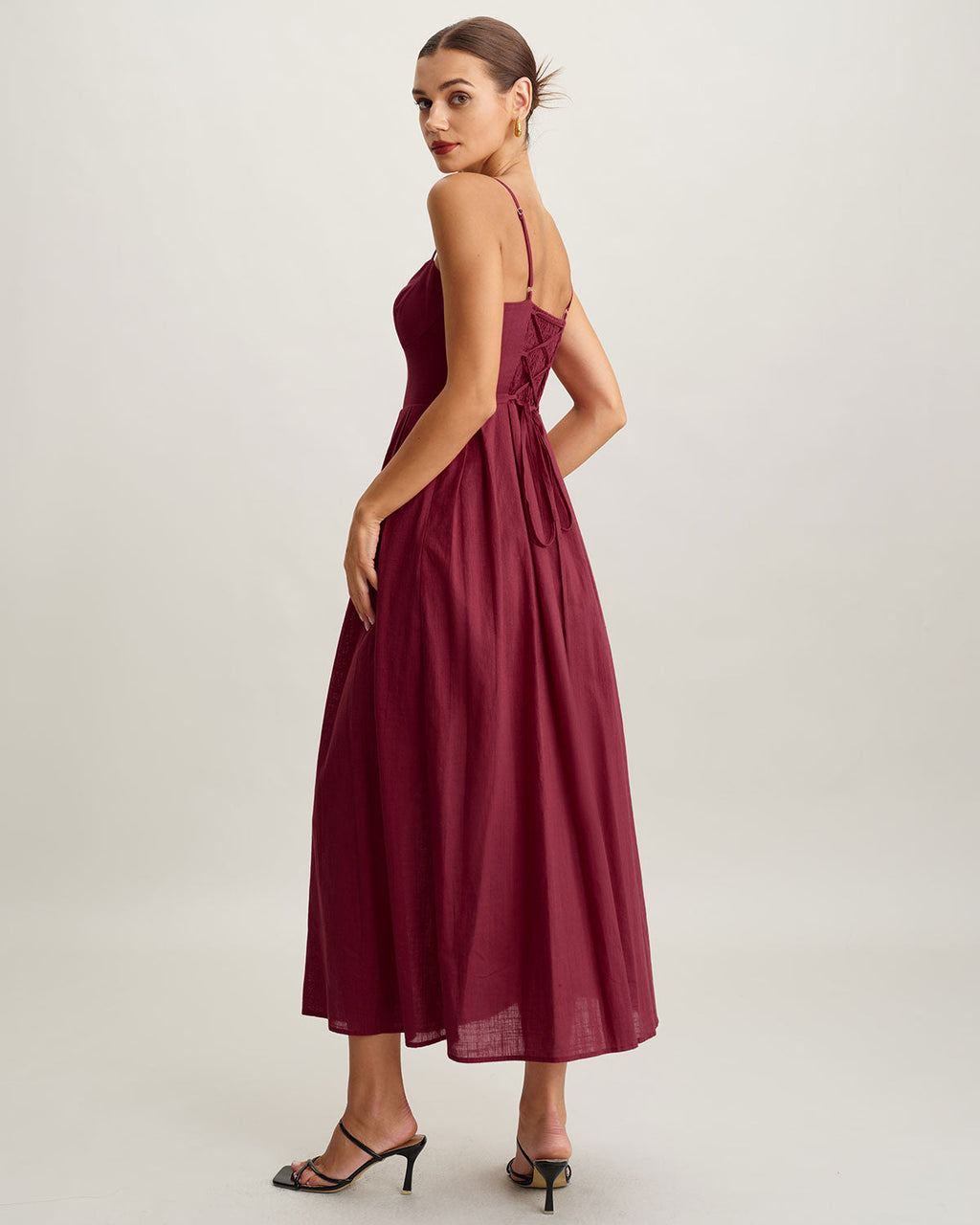 Red Sweetheart Neck Sleeveless Slip Maxi Dress