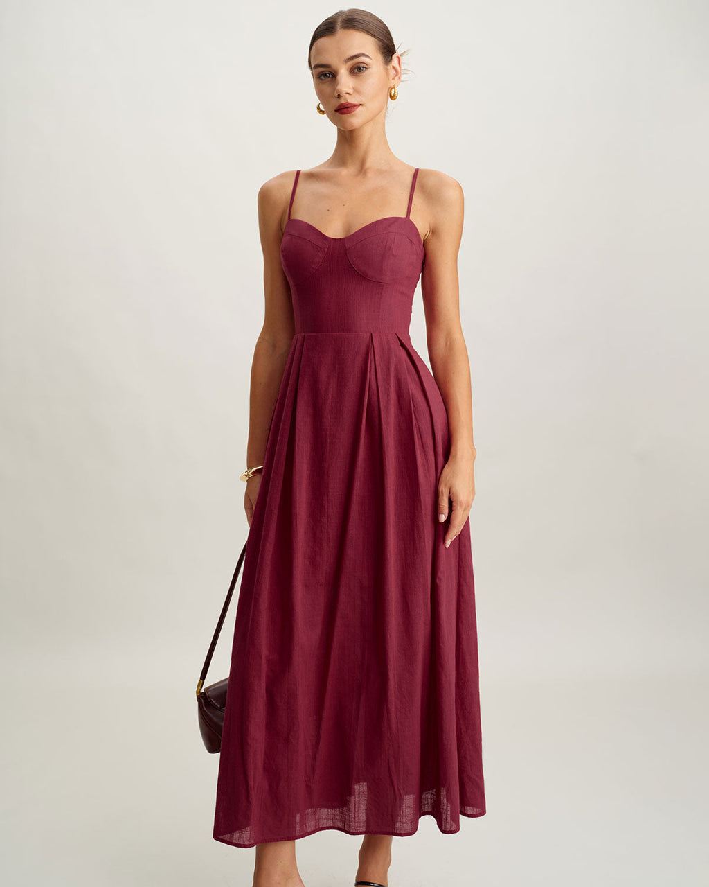 Red Sweetheart Neck Sleeveless Slip Maxi Dress